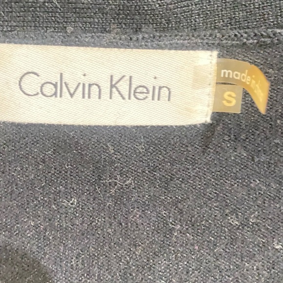 Calvin klein open front cropped lightweight black sweater silk rayon blend small - Picture 8 of 9